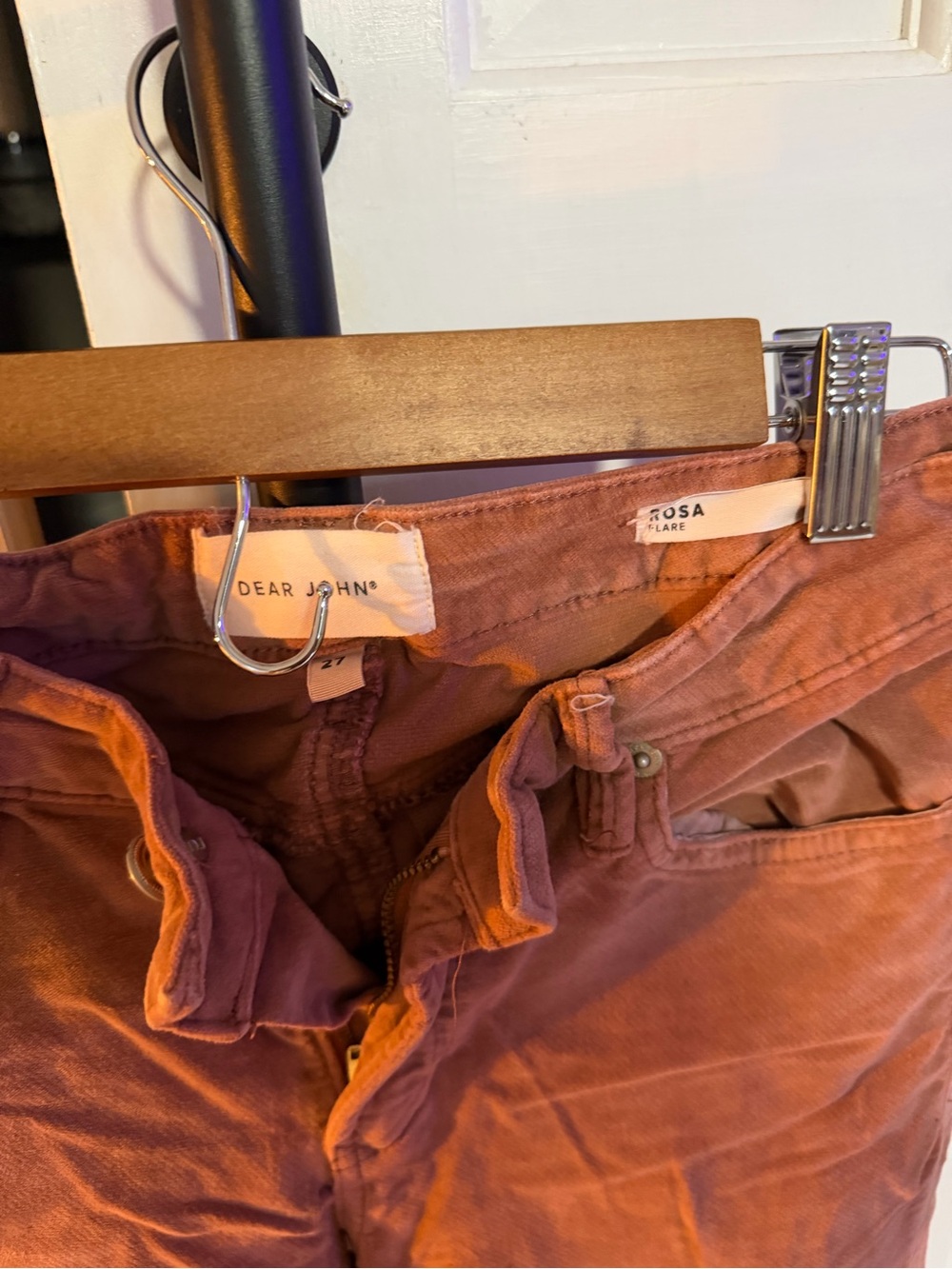 Dear John Corduroy Flare Pants in Rusty Terracotta